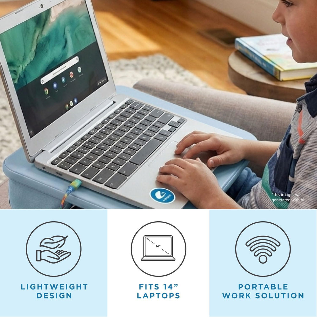 LAPGEAR Kompakter Schossschreibtisch – Alaskan Blue – passend für Laptops bis zu 38,1 cm (15 Zoll) –