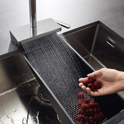 hansgrohe Küchenarmatur Aquno Select M81 (Wasserhahn Küche mit Schlauchbox und Abtropfsieb, 150° sch