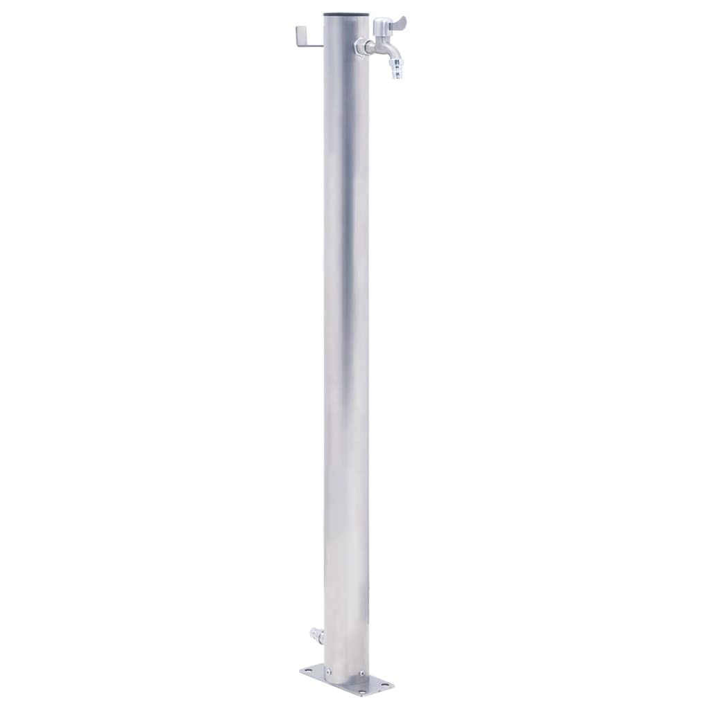 Tidyard Wassersäule Wasserzapfsäule Wasserzapfstelle Brunnen für den Garten 40 cm Edelstahl Rund 40
