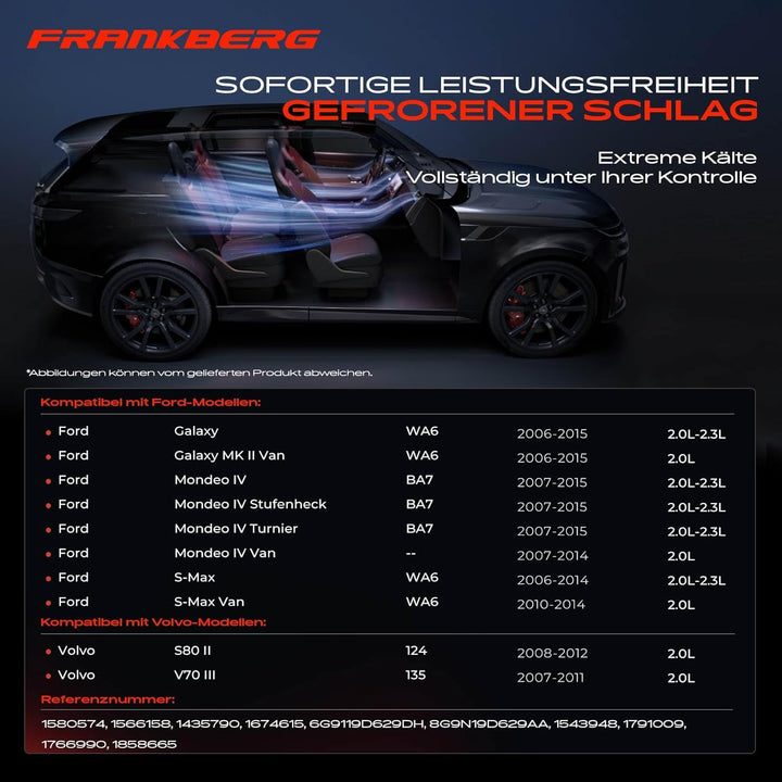 Frankberg Klimakompressor Klimaanlage Kompatibel mit Galaxy WA6 2.0L 2.3L 2006-2015 Mondeo IV BA7 2.