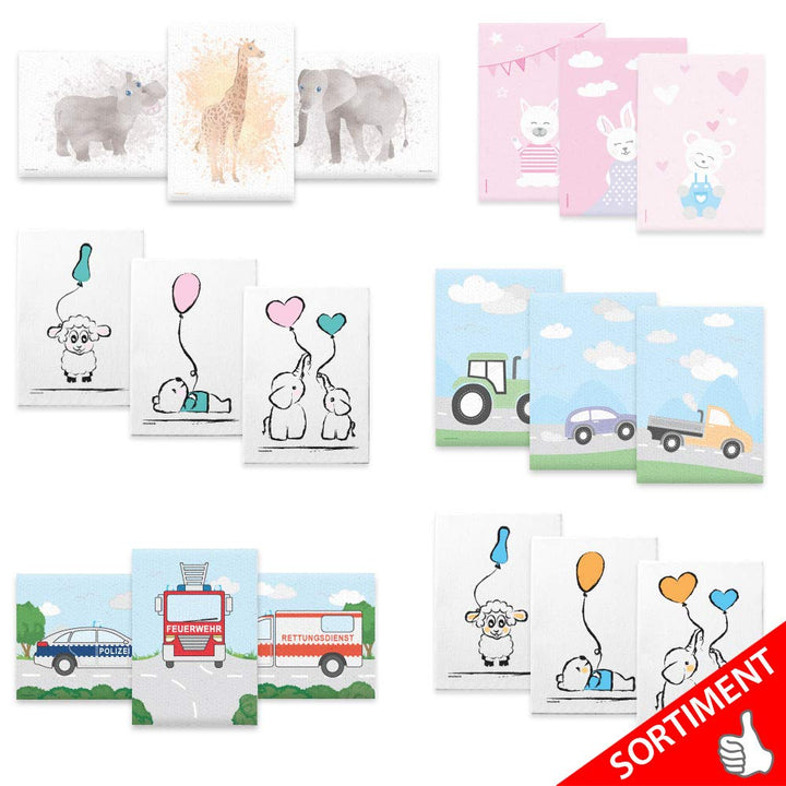 PRICARO Leinwand "Baby-Girl", 20 x 30 cm, 3er Set