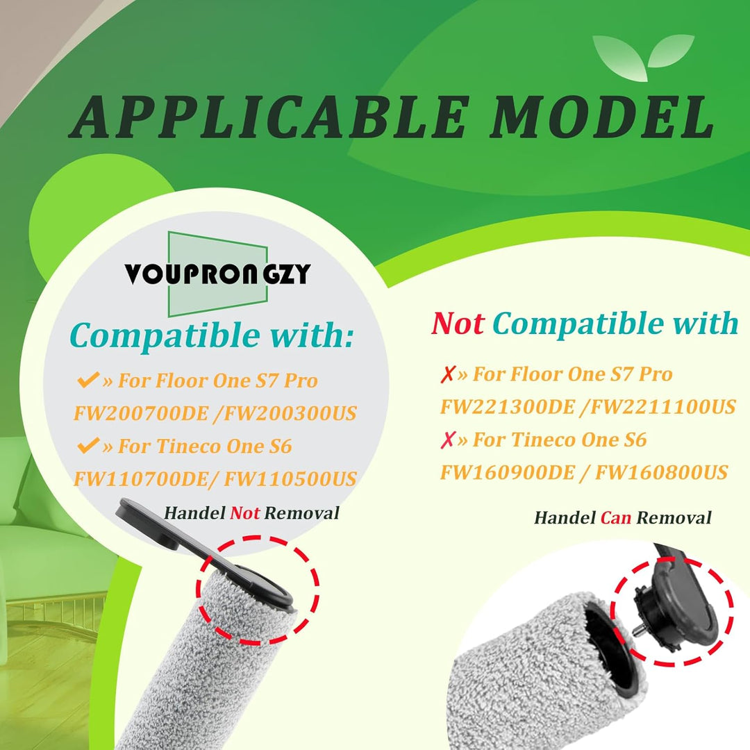 2 Bürstenrollen 4 Filter Ersatzteile für Tineco Floor One S7 Pro/One S6 Bürstenrollen/HEPA Filter Na