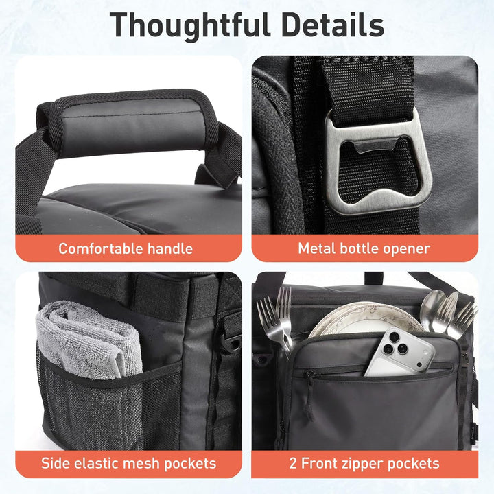 TOURIT Kühltasche Grosse 21L 30 Dosen Faltbar Picknicktasche für Essen Getränke Isolierter weicher K