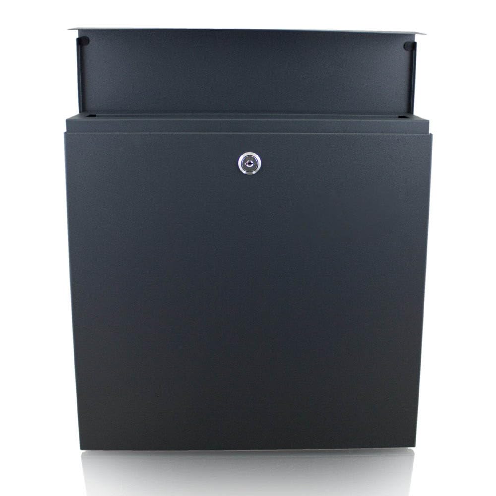 BITUXX® Wandbriefkasten 17373 Briefkasten Postkasten Mailbox Letterbox mit Zeitungsfach Dunkelgrau