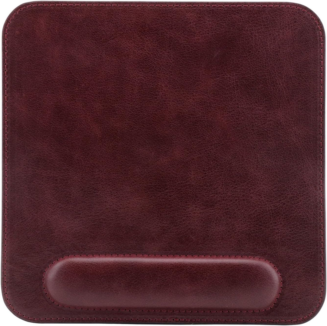 Londo Echtleder Mouspad mit Handgelenkauflage - Rutschfesten Unterseite, Glatte Oberfläch (Lila) dam