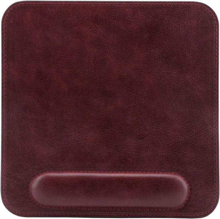 Londo Echtleder Mouspad mit Handgelenkauflage - Rutschfesten Unterseite, Glatte Oberfläch (Lila) dam