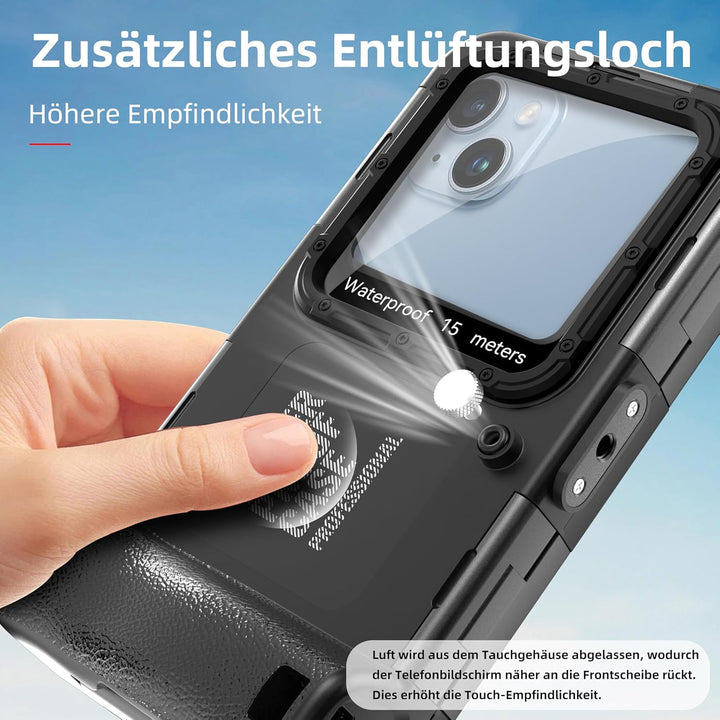 Ezanmull Unterwasser-Tauchgehäuse für iPhone 17/16/15/14/13/12/11 Pro Max/XR/XS/X & mehr, Profession