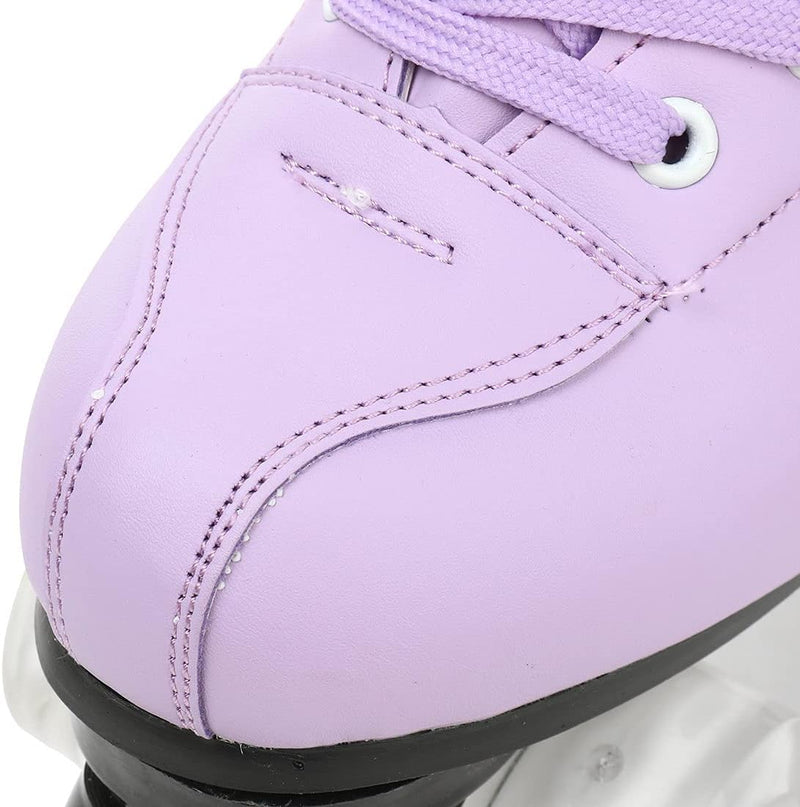 XUDREZ Unisex-Rollschuhe aus PU-Leder mit 4 Rädern, glänzend, für Anfänger, Outdoor, Indoor Purple 4