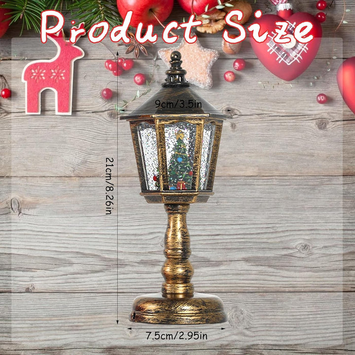 Schneekugel Weihnachten, Spieluhr Weihnachten, Warmweisses LED Licht, Schneekugel mit Musik, Windlic