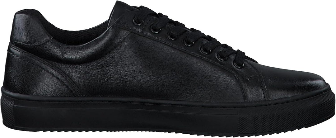 s.Oliver Herren Sneaker flach aus Leder Freizeit 44 EU Schwarz, 44 EU Schwarz