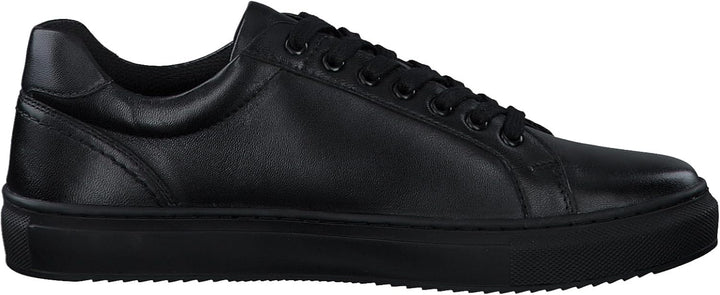 s.Oliver Herren Sneaker flach aus Leder Freizeit 44 EU Schwarz, 44 EU Schwarz