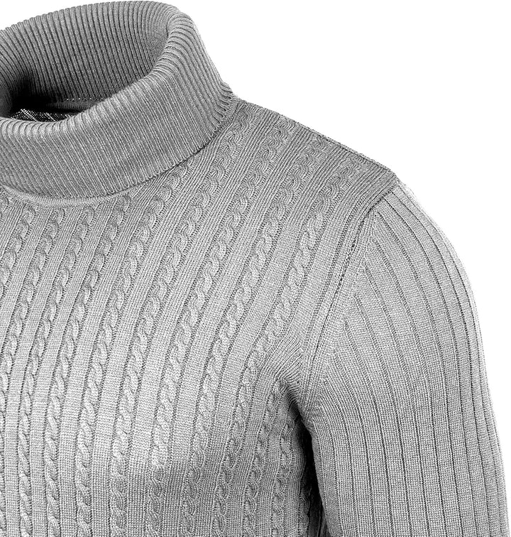 Baxboy Herren Rollkragen Pullover Langarmshirt Feinstrick Sweater Rollkragen Freizeit Slim fit Basic