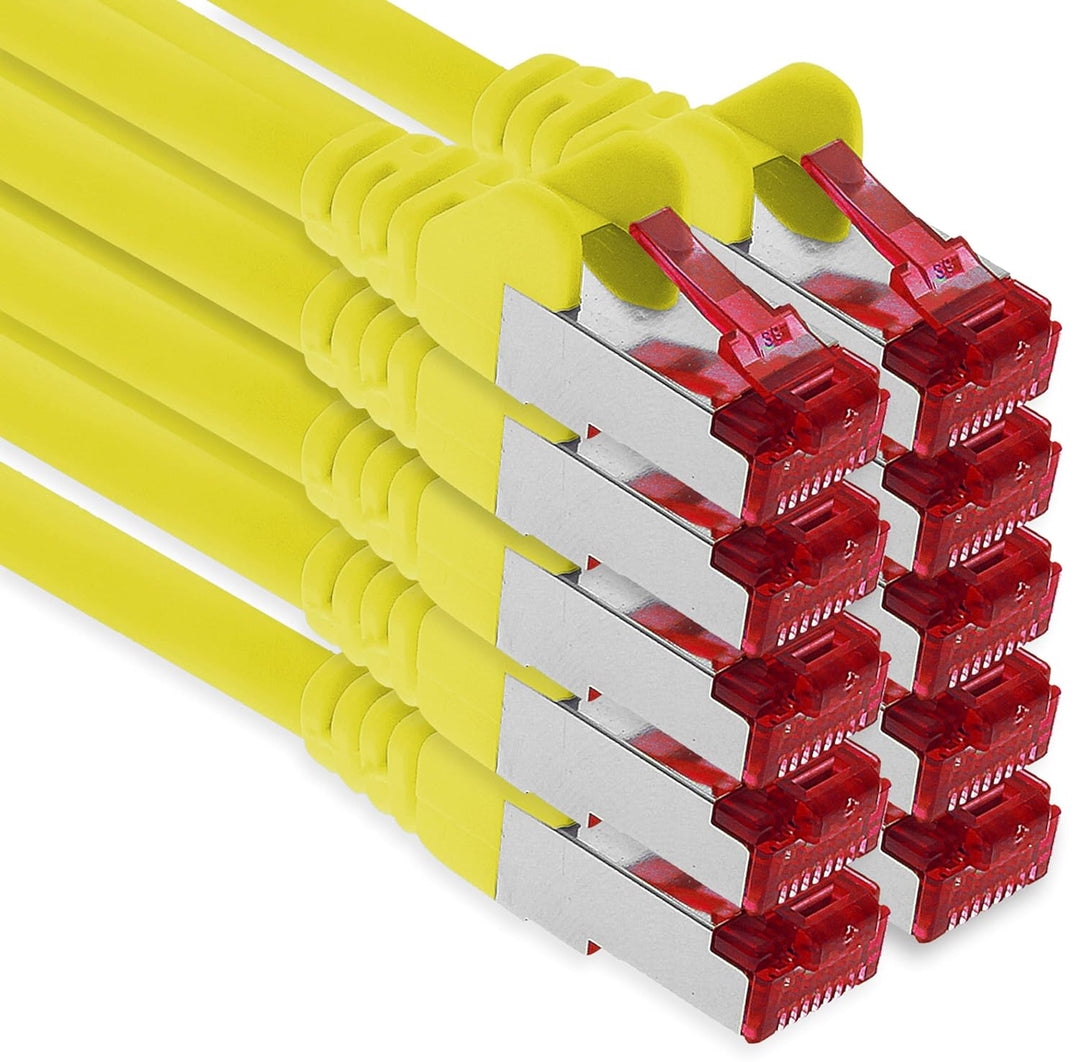 1aTTack.de - 10x 3 Meter CAT6 Patchkabel S/FTP PIMF Schirmung CAT.6 RJ45 Netzwerkkabel Ethernetkabel