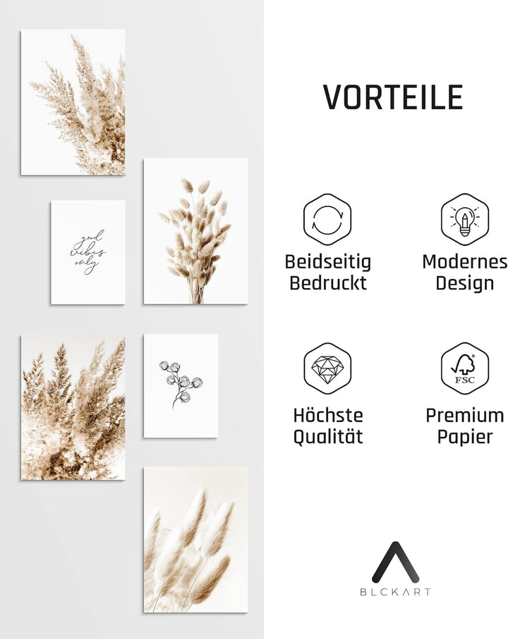 BLCKART Infinity Poster-Set Beige Love - beidseitig bedruckte Wandbilder - Premium Poster - Bilder z