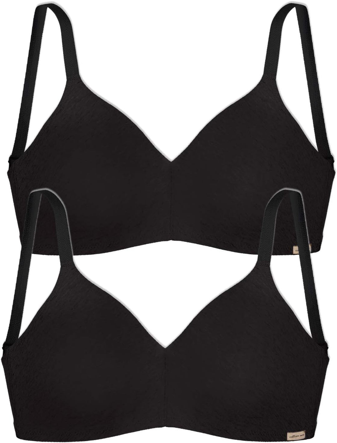 Comazo Earth 2er Sparpack Damen BH gemoldet, Gr. 70-90 A-C 70A Schwarz, 75A