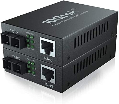ipolex Gigabit Ethernet Medienkonverter, 1,25G Dual SC Port, SC Glasfaser auf Kupfer RJ45 Glasfaser