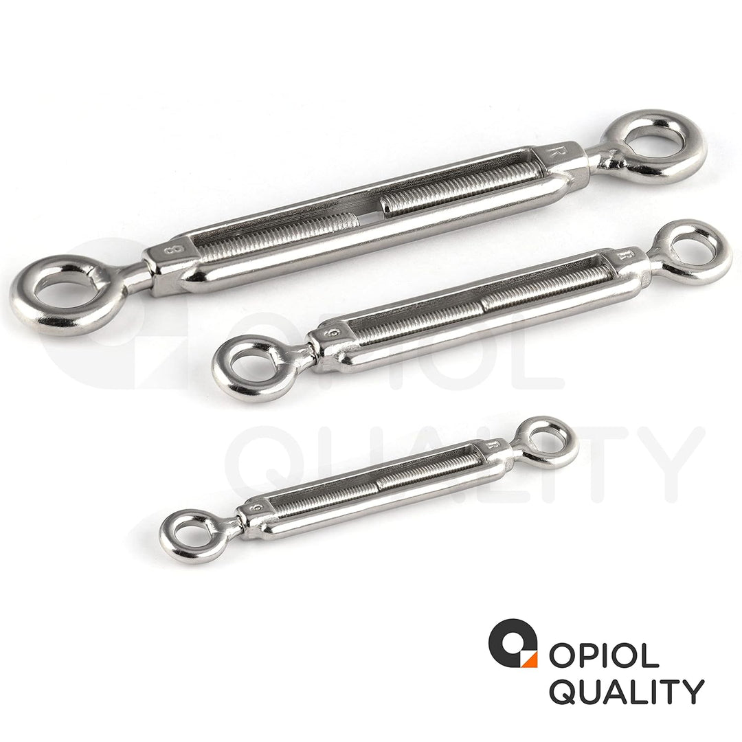 OPIOL QUALITY® Spannschloss Auge - Auge M10 aus Edelstahl A4 V4A (10 Stück) ähnl. DIN 1480 Spannschl