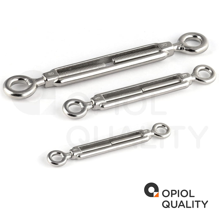OPIOL QUALITY® Spannschloss Auge - Auge M10 aus Edelstahl A4 V4A (10 Stück) ähnl. DIN 1480 Spannschl