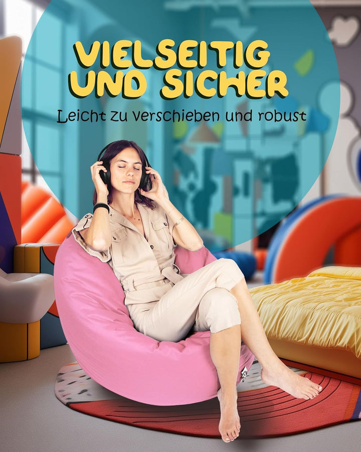 PATCH HOME Sitzsack 2 in 1 Sitzkissen Bodenkissen für Erwachsene & Kinder - Gaming mit Füllung Kisse