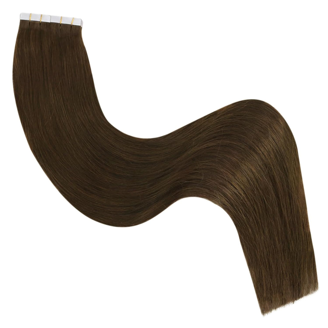 Ugeat Invisible Tape in Extensions Echthaar Schokobraun Echthaar Extensions Tape Haarverlängerung Ec