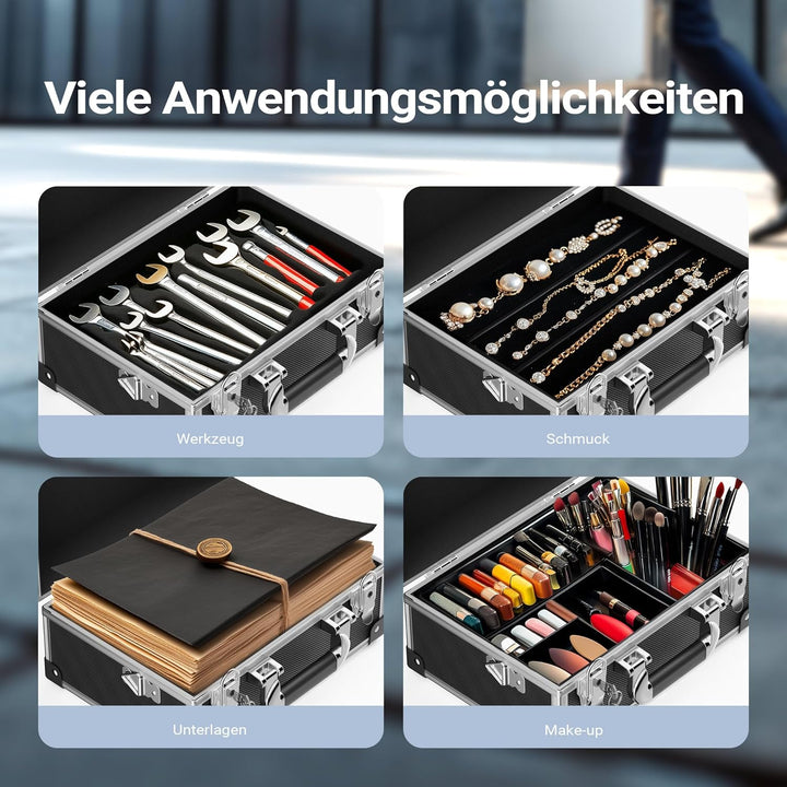 Wiltec PVC Universalkoffer 32x23x16 cm, PVC-Box abschliessbar für Aufbewahrung und Transport von Wer