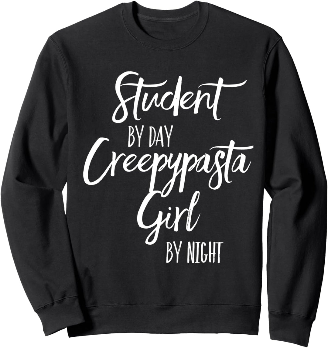 Schüler bei Tag Creepypasta Mädchen bei Nacht Sweatshirt