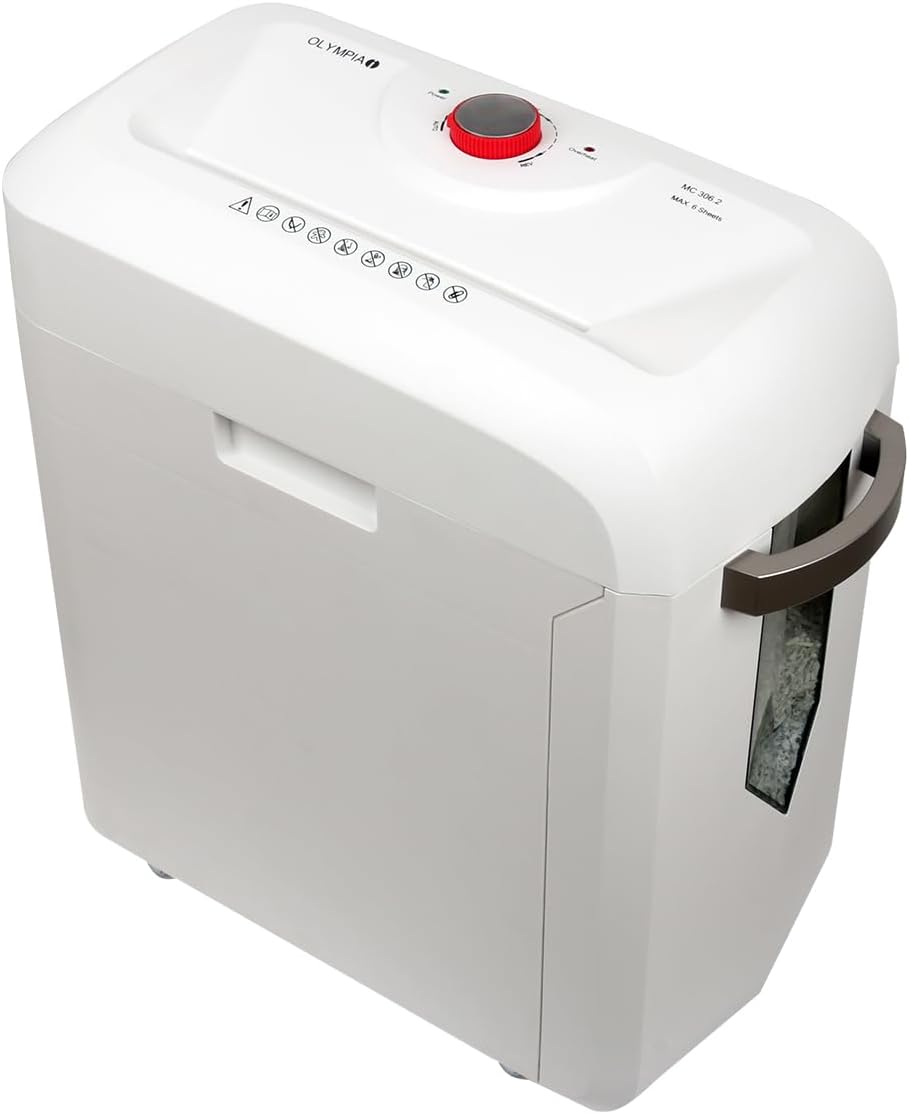 Olympia MC 306.2 Profi Aktenvernichter leise, weiss Single, Single