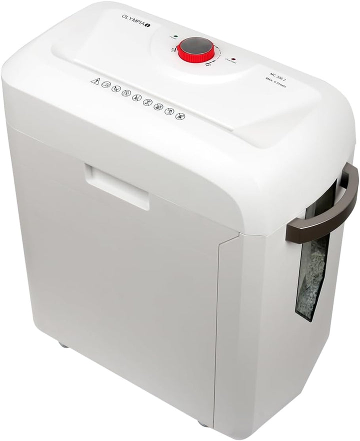 Olympia MC 306.2 Profi Aktenvernichter leise, weiss Single, Single