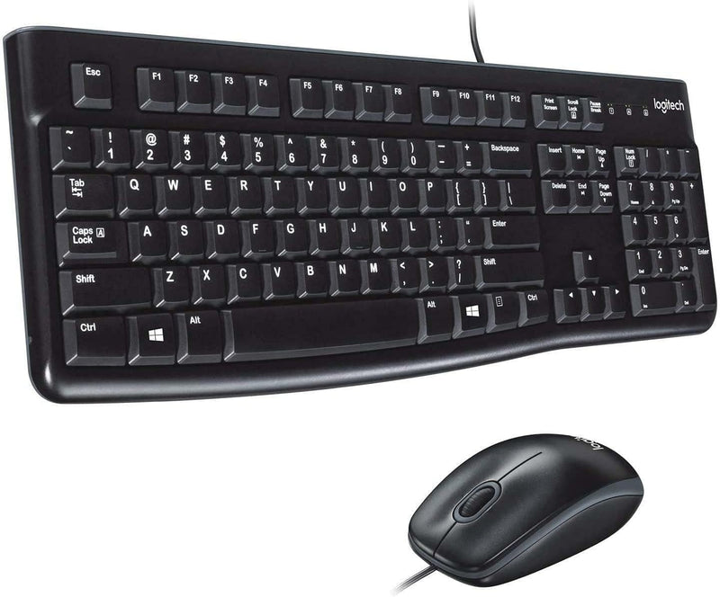 Logitech MK120 Kabelgebundenes Set mit Tastatur und Maus für Windows, Italienisches QWERTY-Layout -