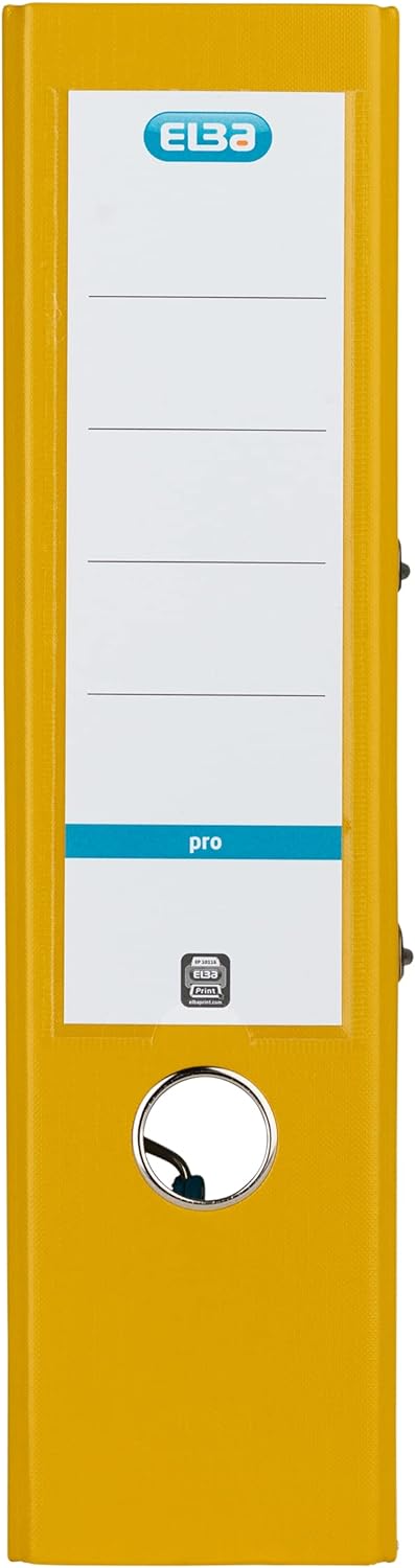 Elba Ordner A4, smart Pro, 8 cm breit, Kunststoff aussen, gelb, 10 Stück gelb A4, breit, gelb A4, br