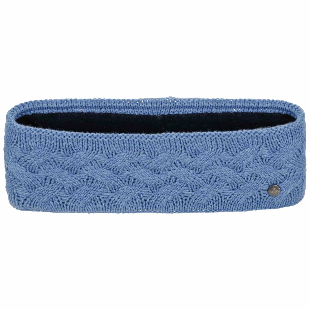 LIERYS Fauske Stirnband Damen mit Schurwolle 55-60 cm - Made in Germany - 10,5 cm breit - Innenfutte