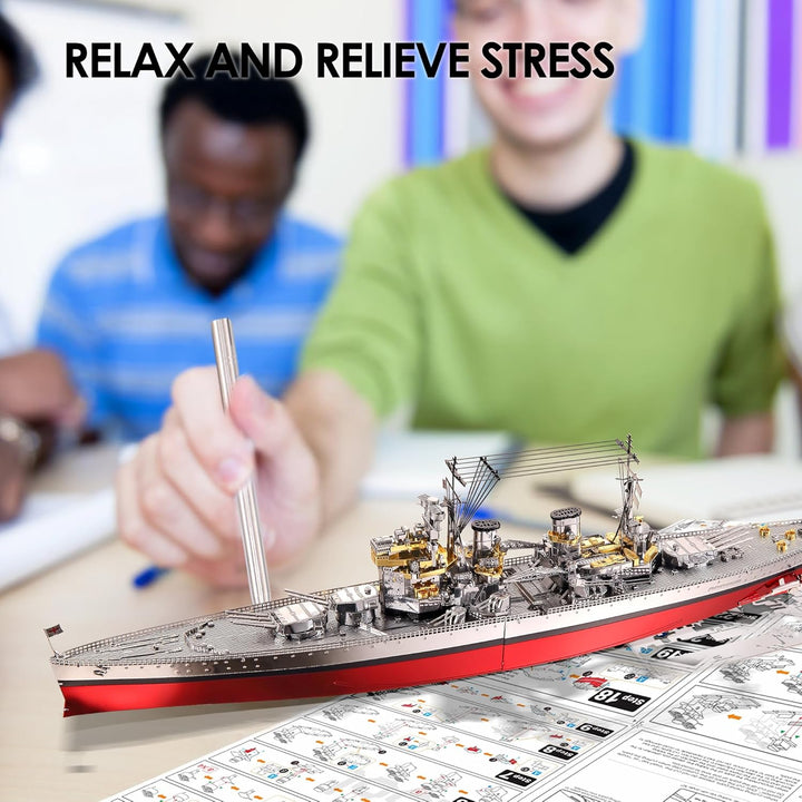 Piececool 3D Puzzle Metall, HMS Prince of Wales Schlachtschiff für Modellbausatz Erwachsene, 3D-Puzz