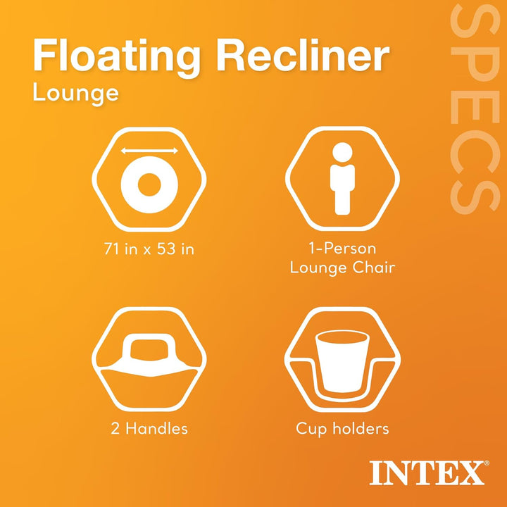 Intex Floating Recliner Lounge - Aufblasbarer Badelounge, mehrfarbig, 180 x 135