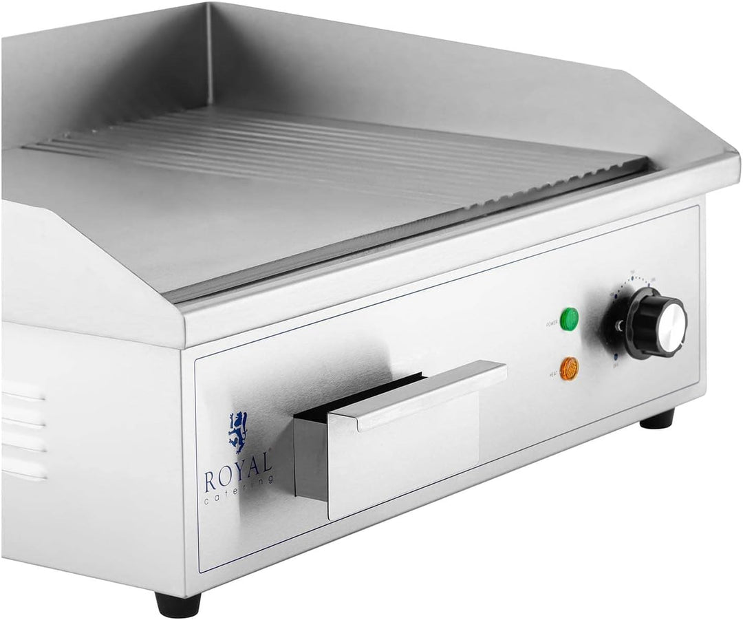 Royal Catering RCPG42-M Elektro Grillplatte 548 x 350 mm gerippt und glatt 3.000 W Elektrogrill Gril
