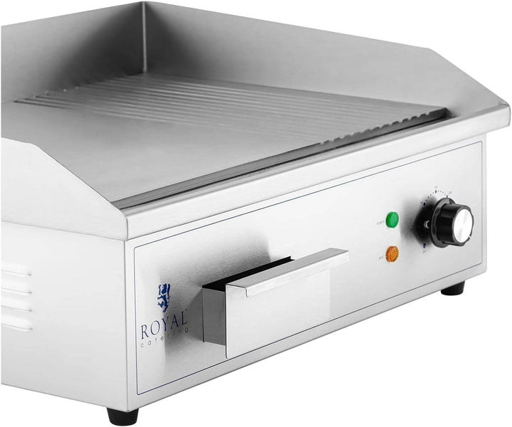 Royal Catering RCPG42-M Elektro Grillplatte 548 x 350 mm gerippt und glatt 3.000 W Elektrogrill Gril
