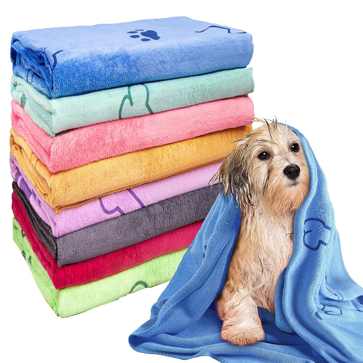 Hundehandtuch 8er Set, Mikrofaser-Handtücher 140 x 70 cm für Hunde &amp; Katzen | Extra Saugstark &amp; Weic