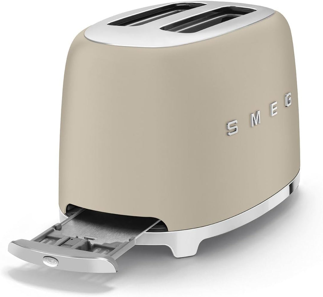 Smeg, 2x2 TSF01MLMEU -Toaster, 2 Schlitze für 2 Scheiben, 6 Vergoldungsniveaus, Heizfunktion, Abtau-