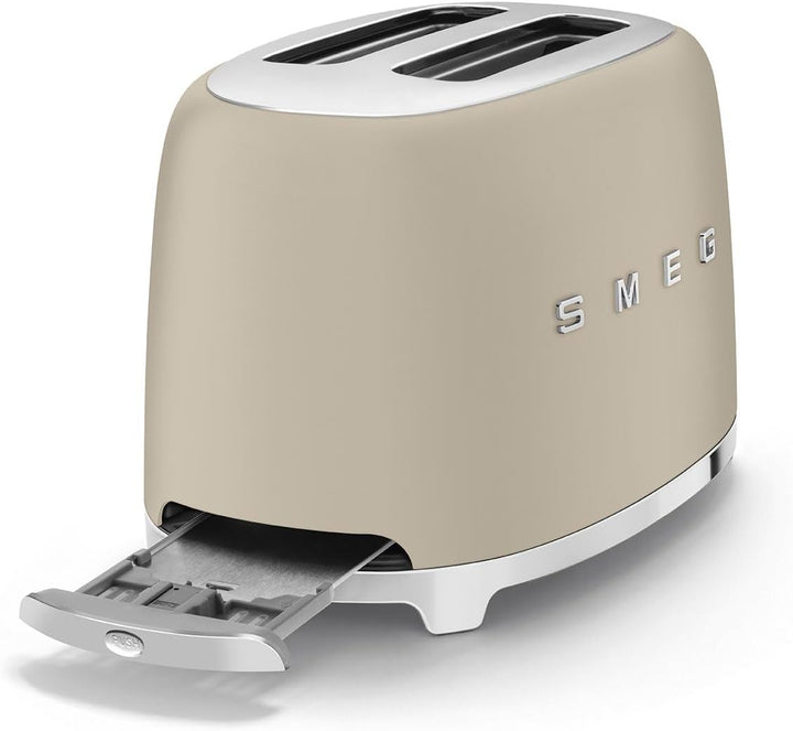 Smeg, 2x2 TSF01MLMEU -Toaster, 2 Schlitze für 2 Scheiben, 6 Vergoldungsniveaus, Heizfunktion, Abtau-