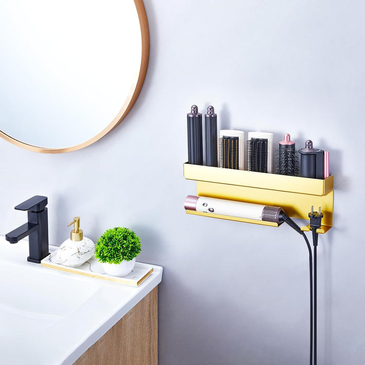 Föhnhalter Wand Ohne Bohren, Föhn und Glätteisen Halterung Für Styler Lockenstab Zubehör, Fönhalteru