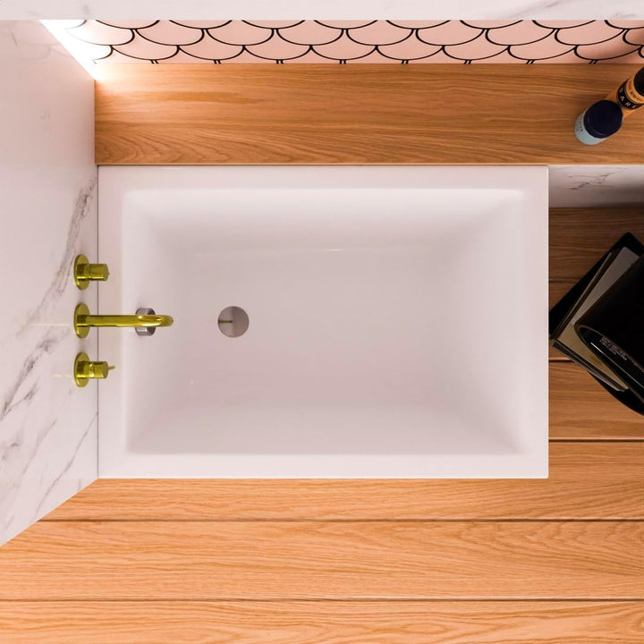 ECOLAM Badewanne Marella 100x70 cm + Schürze | raumsparend kleine moderne Wanne Rechteck Top QUALITÄ
