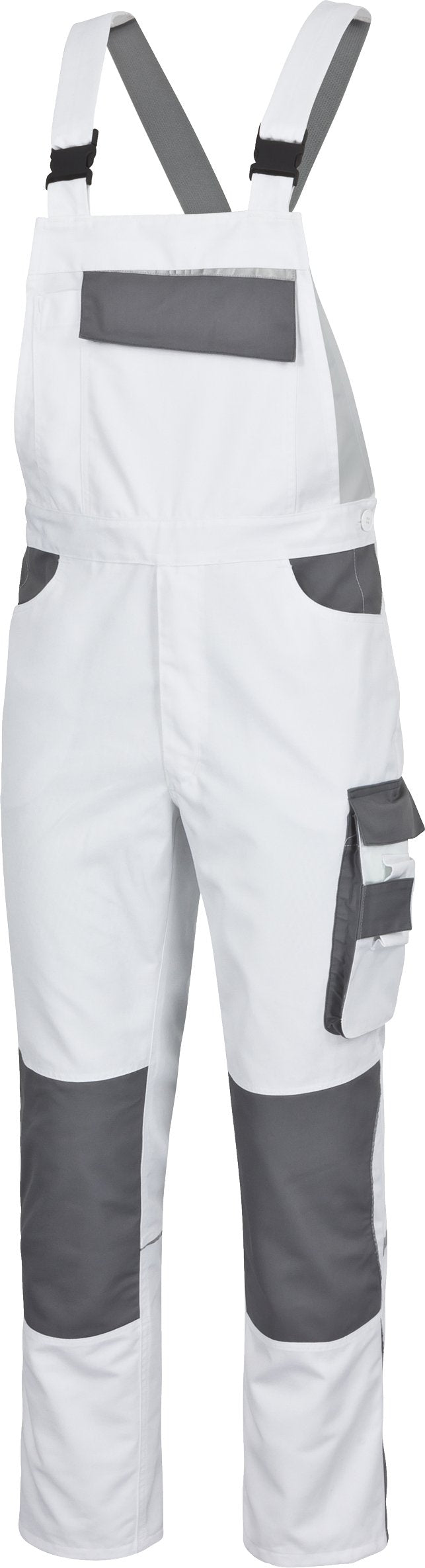 safetY&more Latzhose Extreme weiss/grau, Gr. XXL XXL Weiss-grau, XXL Weiss-grau