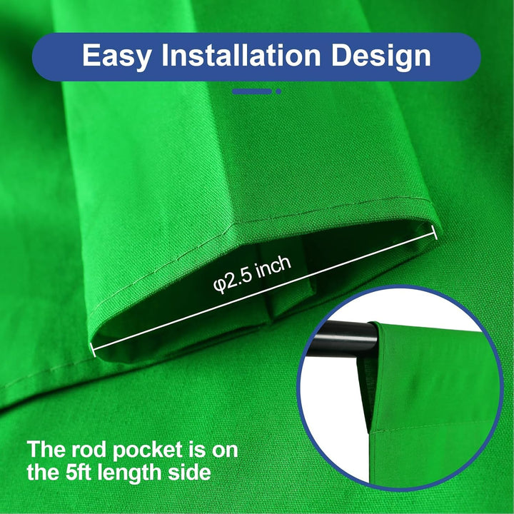 EMART 1,5x2m Greenscreen Grüner Hintergrund Polyester Grüne Chromakey Green Screen Faltbar mit 2 Fed