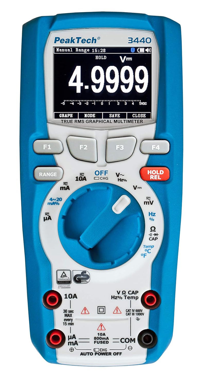PeakTech 18157 True RMS Profi-Multimeter und PeakTech 200 Stromklemmenadapter-AC für Digitalmultimet