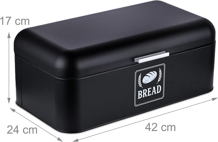 Relaxdays Brotkasten, Brotbox mit Deckel & Griff, HBT: 17x42x24 cm, Brot aufbewahren, Brotkiste Retr