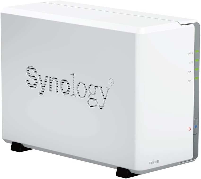 DS223j 2-Bay Diskstation NAS (Realtek RTD1619B 4-Core 1.7 GHz 1GB DDR4 Ram 1xRJ-45 1GbE LAN-Port) 12