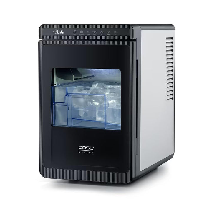 CASO Clear Ice Advanced Eiswürfelbereiter mit Kompressor – Leise 48 dB, klare &amp; matte Eiswürfel, 8–1