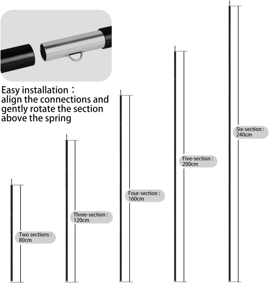Unigear Zeltstange teleskop 2er Set, Alu Aufstellstange für Tarp, Zelt, Sonnensegel, Camping, verste