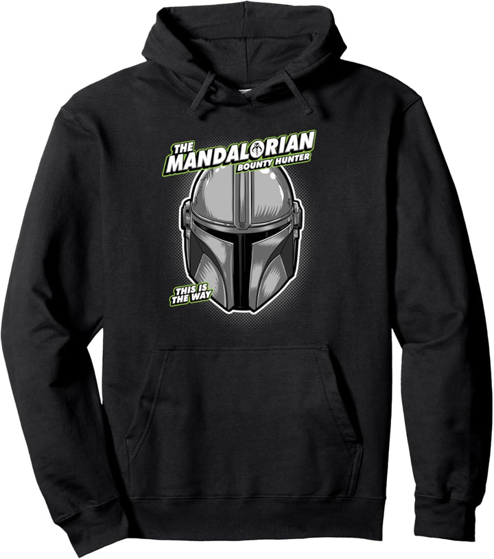 Star Wars Mandalorian Bounty Hunter Helmet Comic Pullover Hoodie