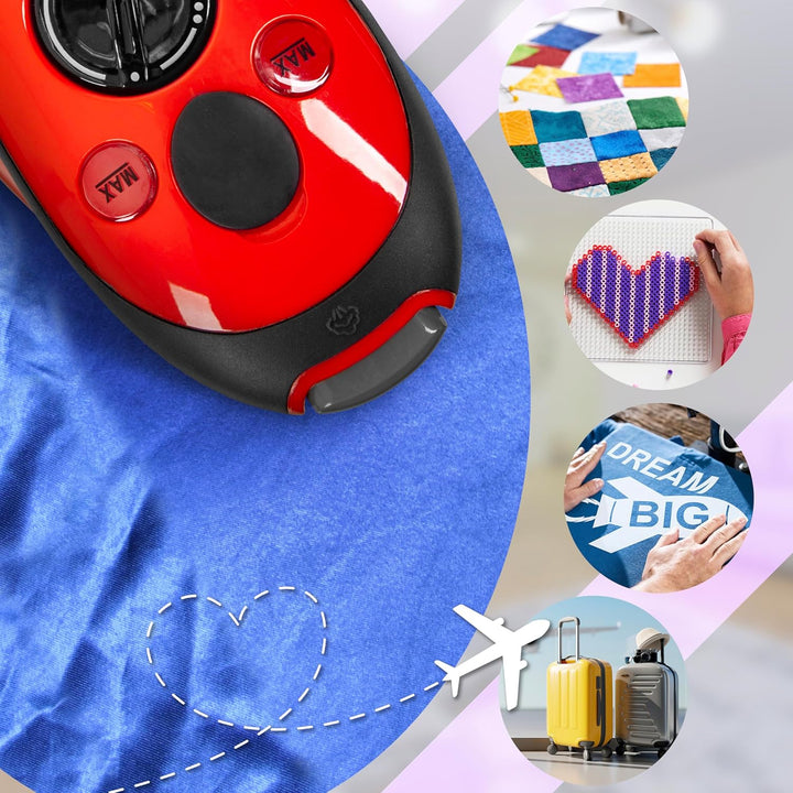 Duronic SI2 RD Mini Reisebügeleisen, 375W Mini Bügeleisen, Dampfbügeleisen 50ml Wassertank, kleines