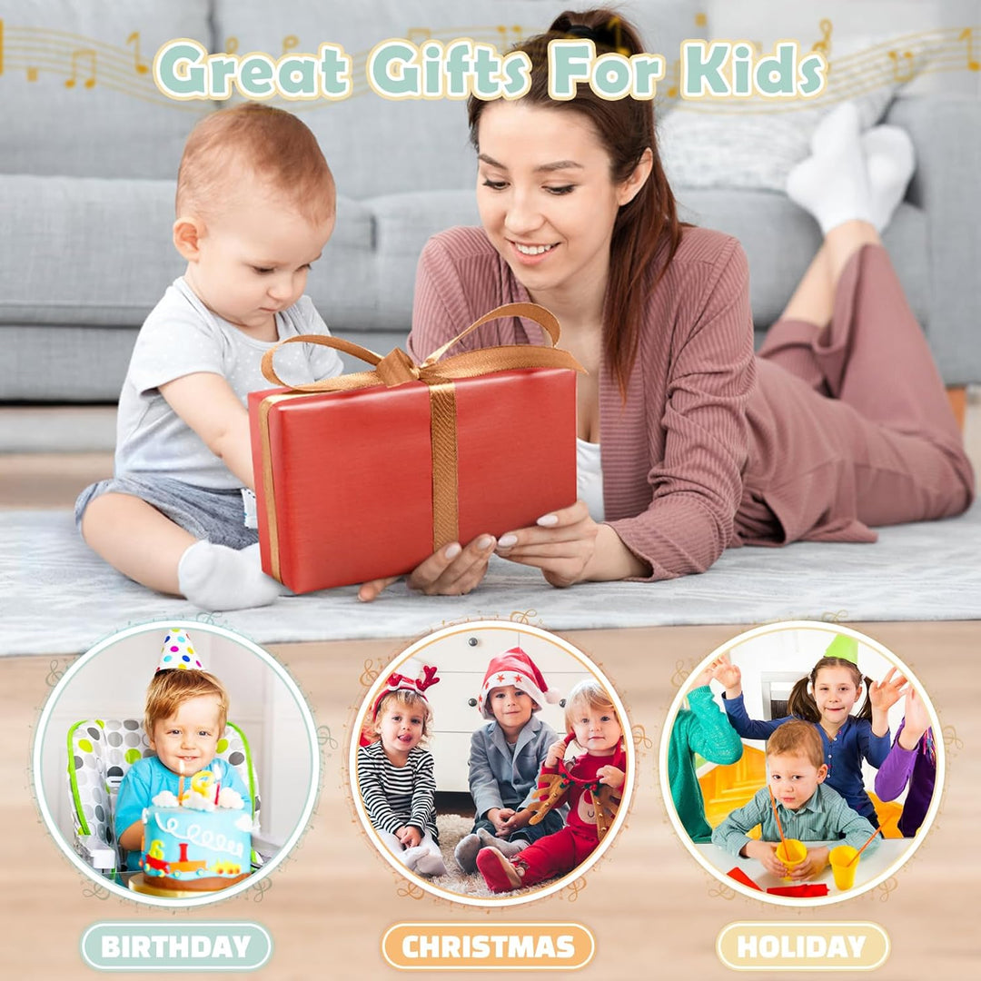 Vanplay Musikinstrumente für Kinder Kinderspielzeug ab 3 Jahre holzspielzeug Trommel Xylophone für K
